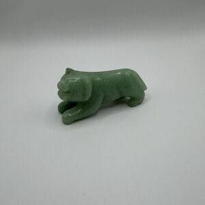 Green Jade Foo Dog Pendant Asian Style Carved Stone Good Green Color